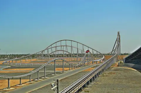 Formula Rossa track stretching into the desert